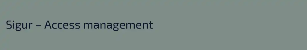 Sigur – Access management